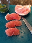 Peeled grapefruit sections